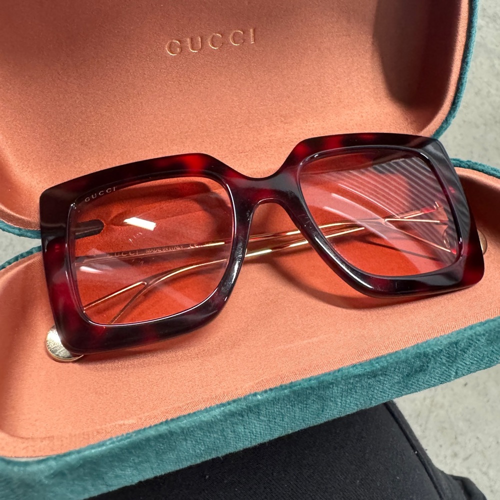 Gucci Red Oversized Sunglasses
